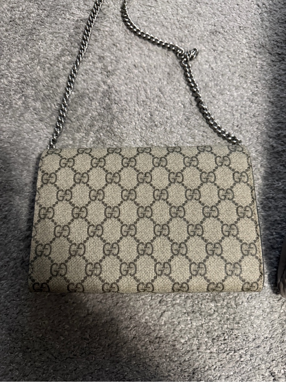 Gucci Beige GG Supreme Dionysus Shoulder Bag with Silver Hardware - Picture 5 of 5